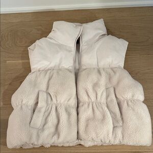 H&M Cream and Pink Puffer Vest